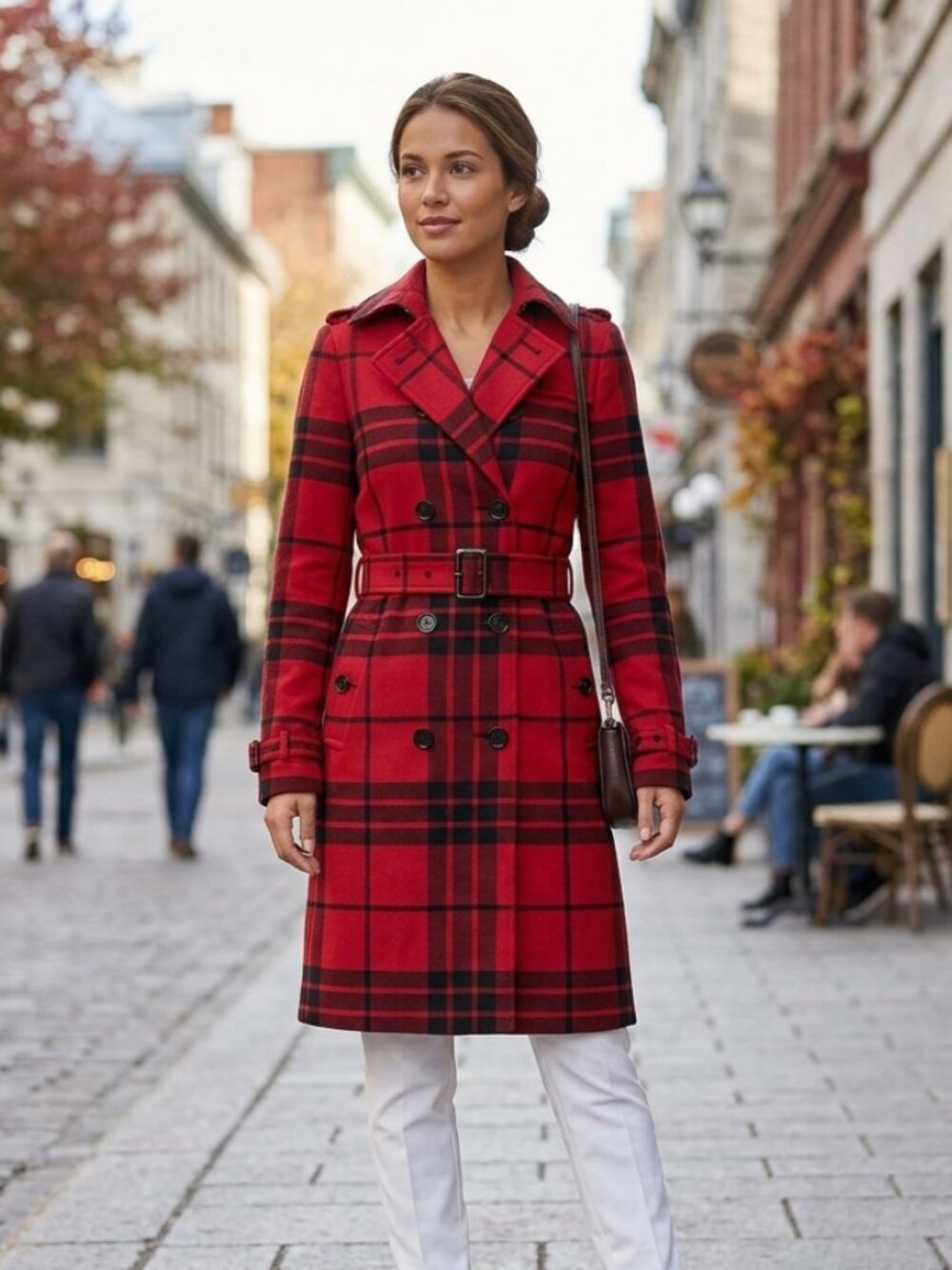 Michael Kors Plaid Trench Coat